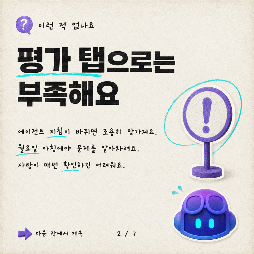 Copilot Studio를 위한 품질 게이트: Azure DevOps 자동 평가 카드뉴스 2/7