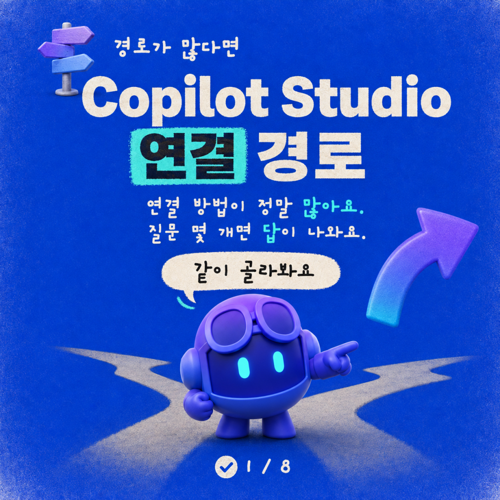 Copilot Studio 에이전트를 통합하는 모든 경로 카드뉴스 1/8