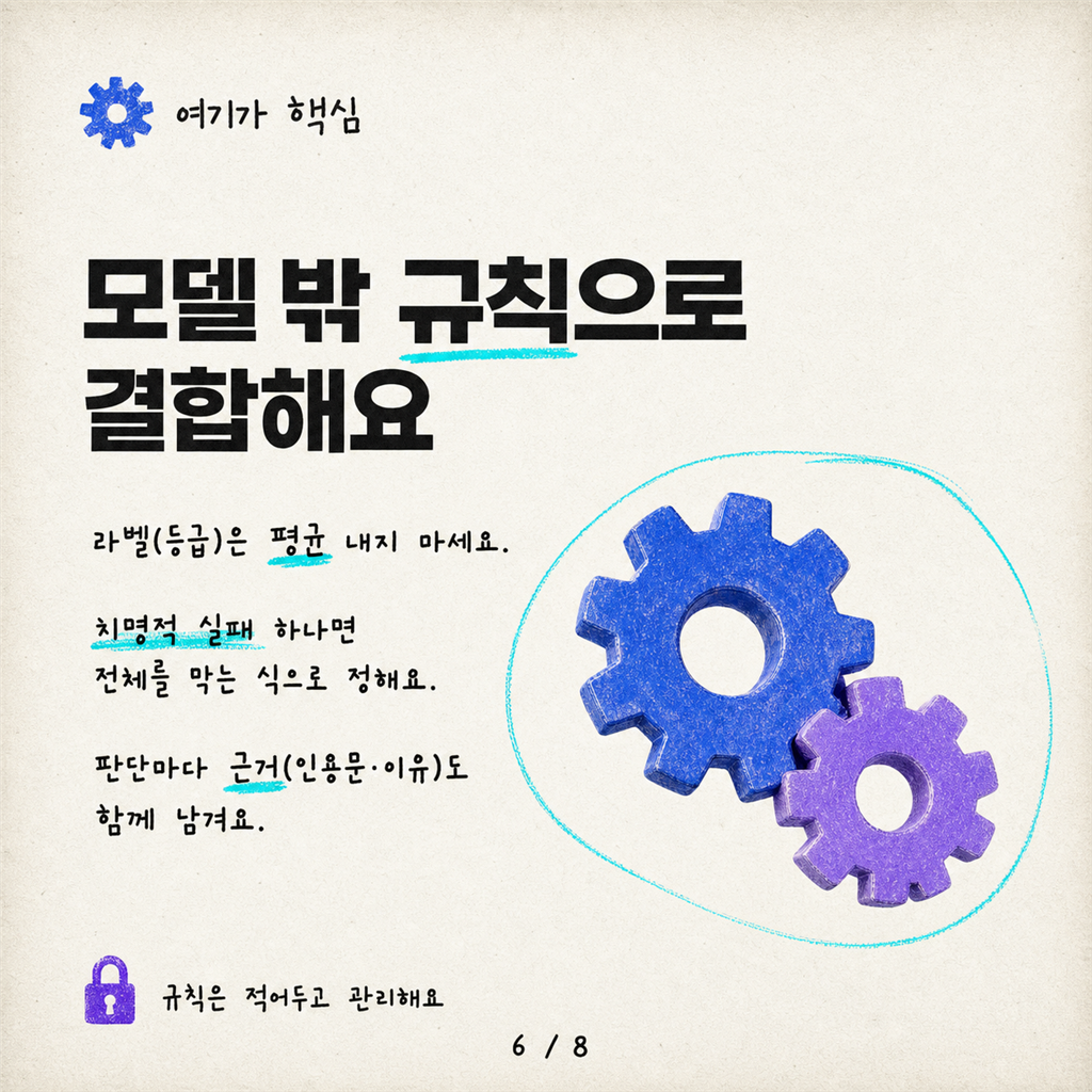 LLM에게 "1-5점으로 평가해줘"는 그만: 더 나은 LLM 점수화 방법 카드뉴스 6/8
