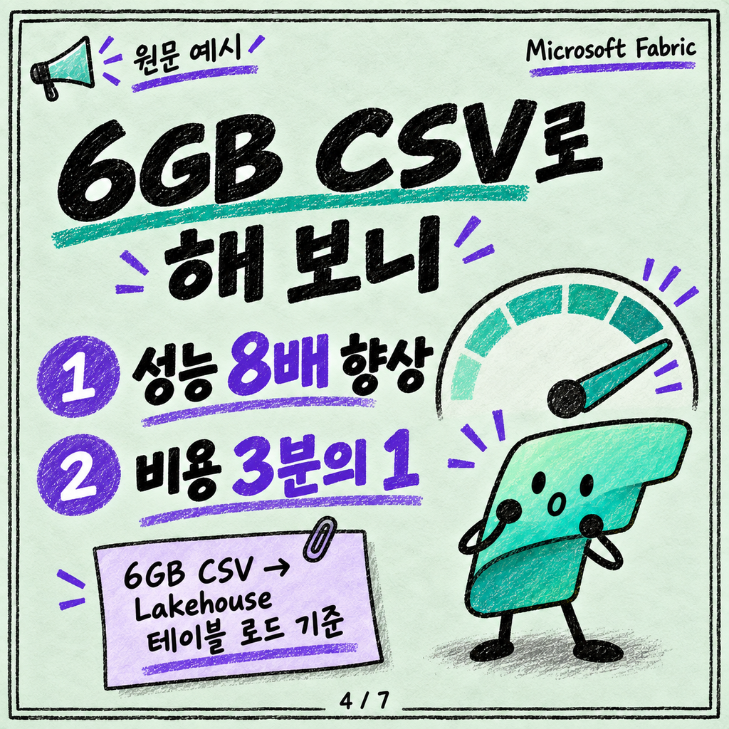 Dataflow Gen2 Fast Copy: 큰 테이블은 이 옵션을 켜세요 카드뉴스 4/7