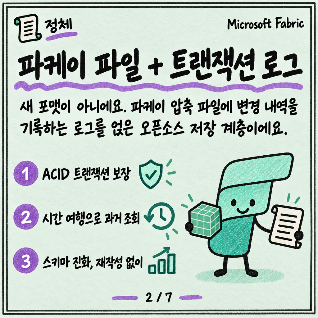 Delta Lake가 뭐길래 Fabric 테이블은 전부 Delta인가요 카드뉴스 2/7