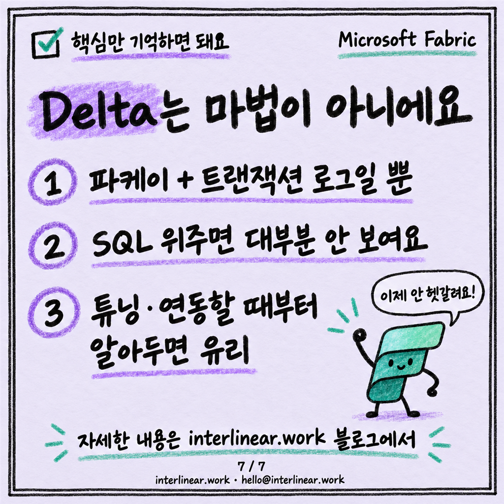 Delta Lake가 뭐길래 Fabric 테이블은 전부 Delta인가요 카드뉴스 7/7