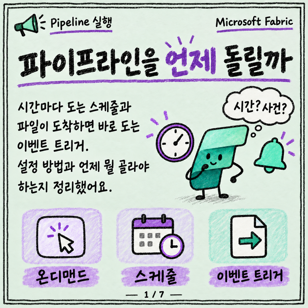 파이프라인을 언제 돌릴까: 스케줄과 이벤트 트리거 카드뉴스 1/7