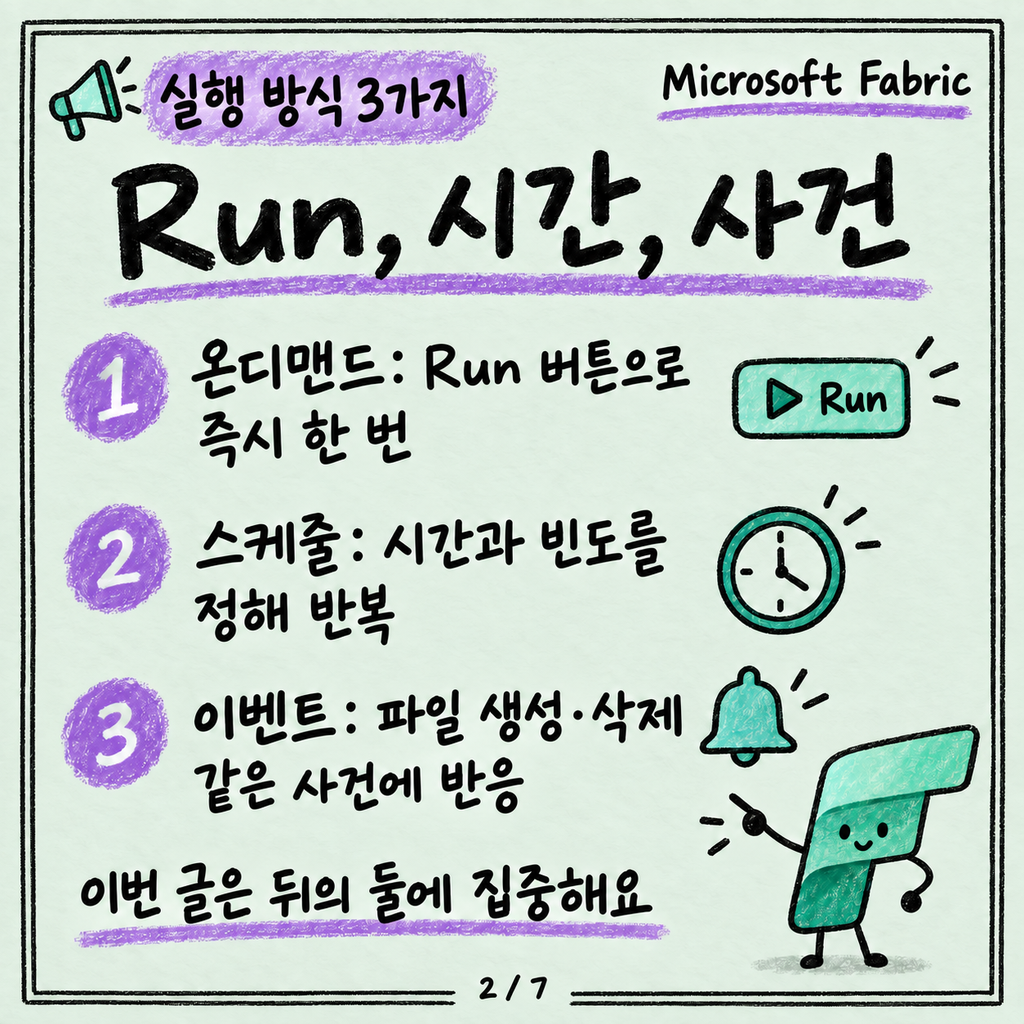 파이프라인을 언제 돌릴까: 스케줄과 이벤트 트리거 카드뉴스 2/7