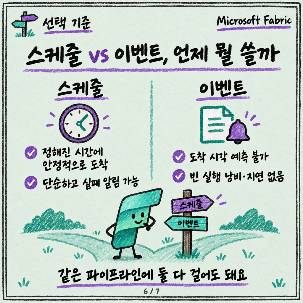 파이프라인을 언제 돌릴까: 스케줄과 이벤트 트리거 카드뉴스 6/7