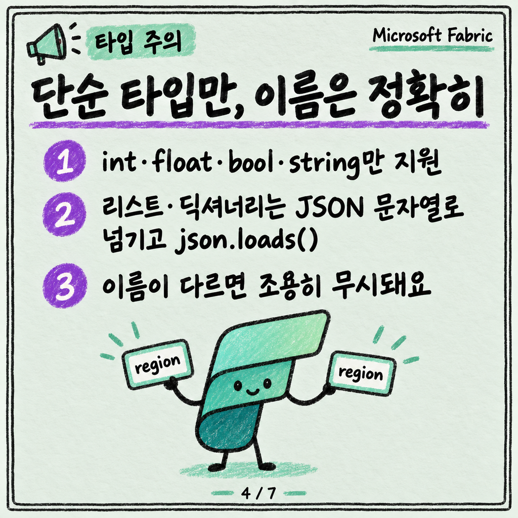 파이프라인에서 Notebook 호출하고 매개변수 넘기기 카드뉴스 4/7