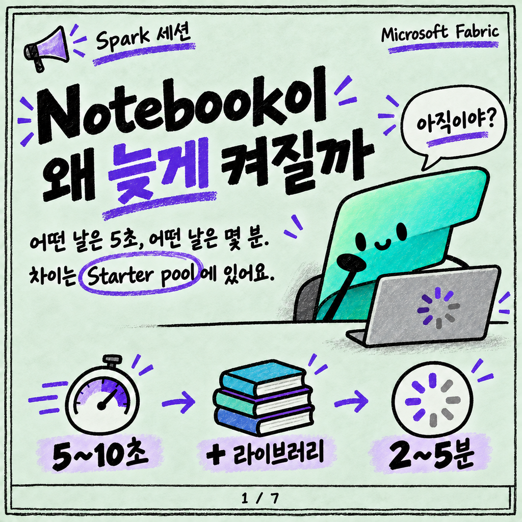 Notebook이 켜지는 데 왜 이렇게 걸리죠? Starter pool과 세션 이야기 카드뉴스 1/7