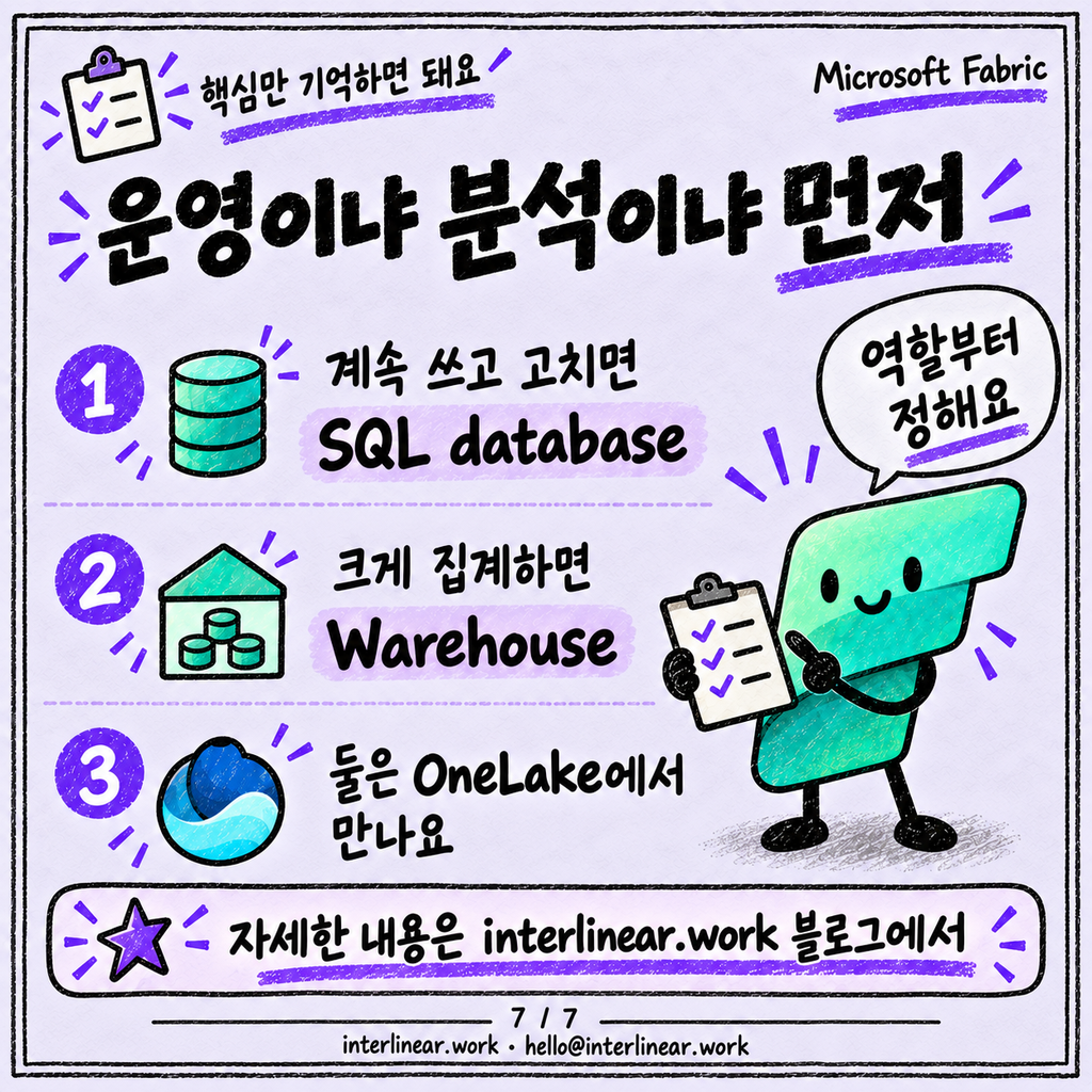 SQL database in Fabric: Warehouse와 뭐가 다른 거예요? 카드뉴스 7/7