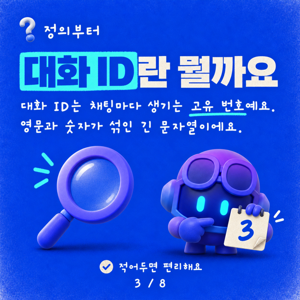 에이전트와 채팅할 때 대화 ID(Conversation ID)를 얻는 방법 카드뉴스 3/8