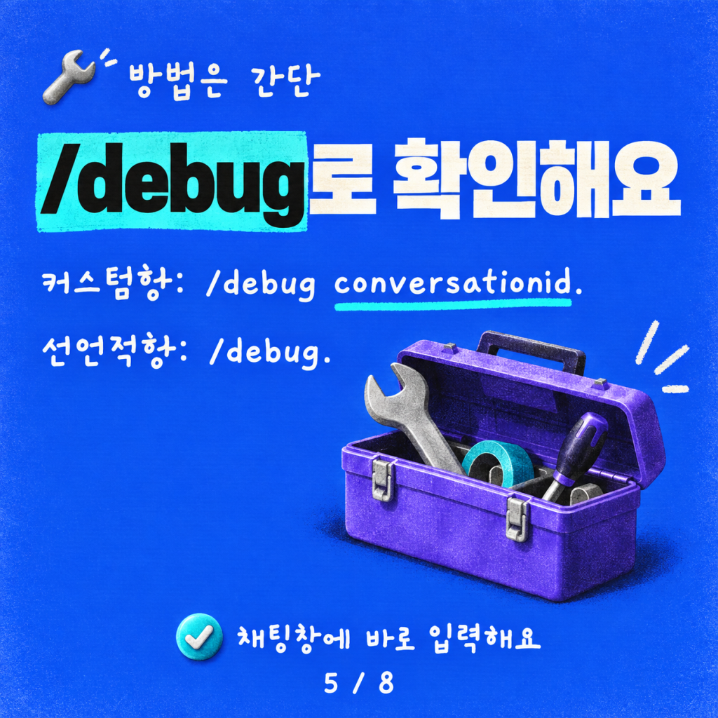 에이전트와 채팅할 때 대화 ID(Conversation ID)를 얻는 방법 카드뉴스 5/8
