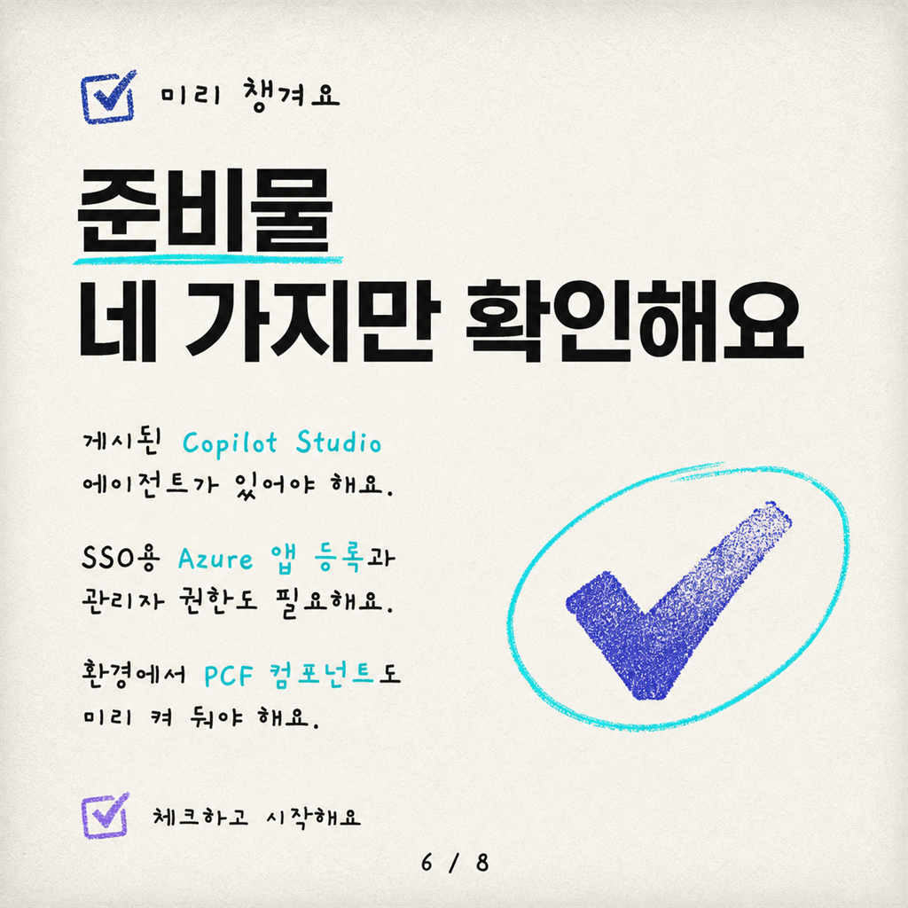 PCF 컨트롤로 캔버스 앱에 Copilot Studio 에이전트 임베드하기 카드뉴스 6/8