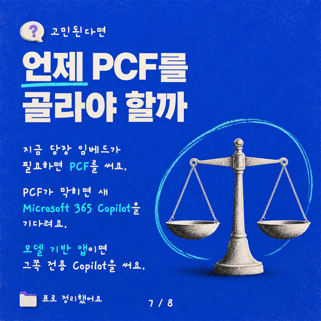 PCF 컨트롤로 캔버스 앱에 Copilot Studio 에이전트 임베드하기 카드뉴스 7/8