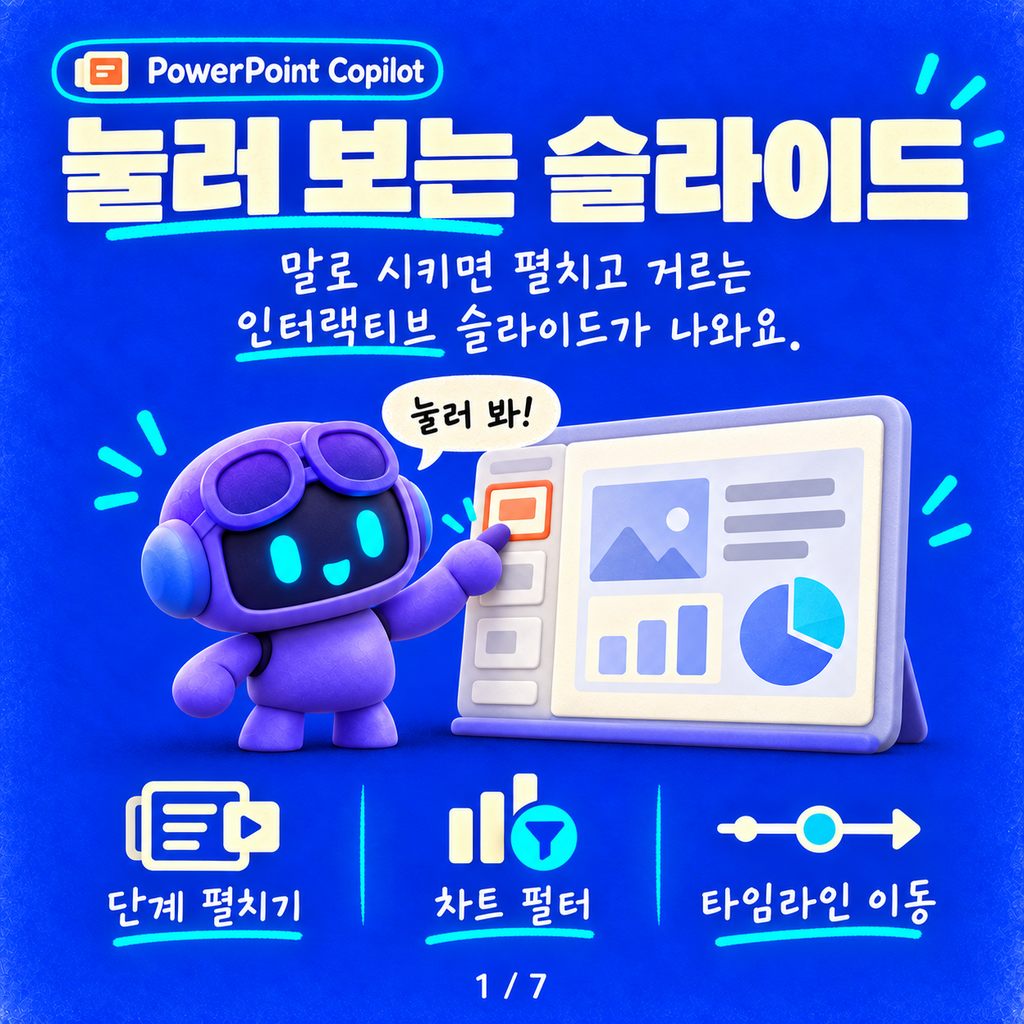 PowerPoint Copilot의 Interactive Slide: 발표 중에 눌러 보는 슬라이드 카드뉴스 1/7