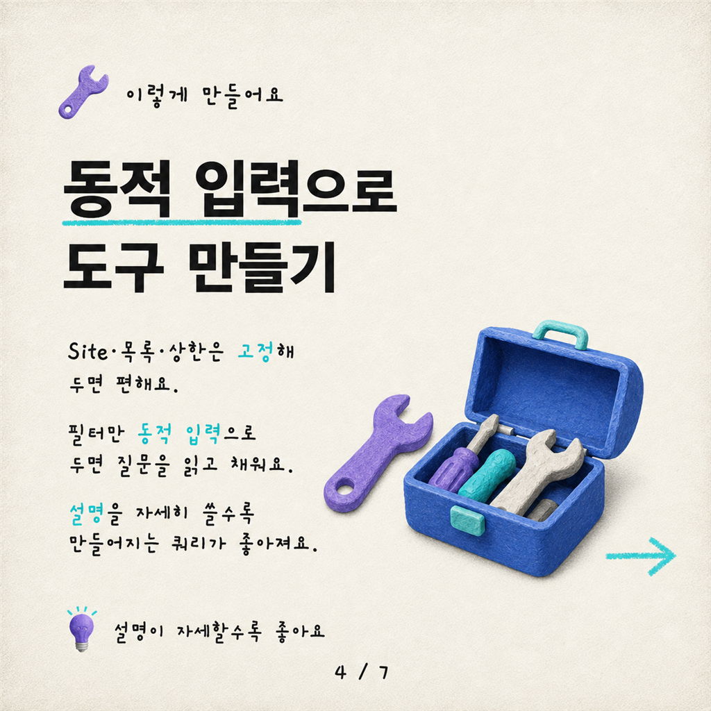 SharePoint 목록과 정형 데이터에 대한 답변 얻기 — Copilot Studio에서 자연어를 동적 쿼리로 바꾸기 카드뉴스 4/7