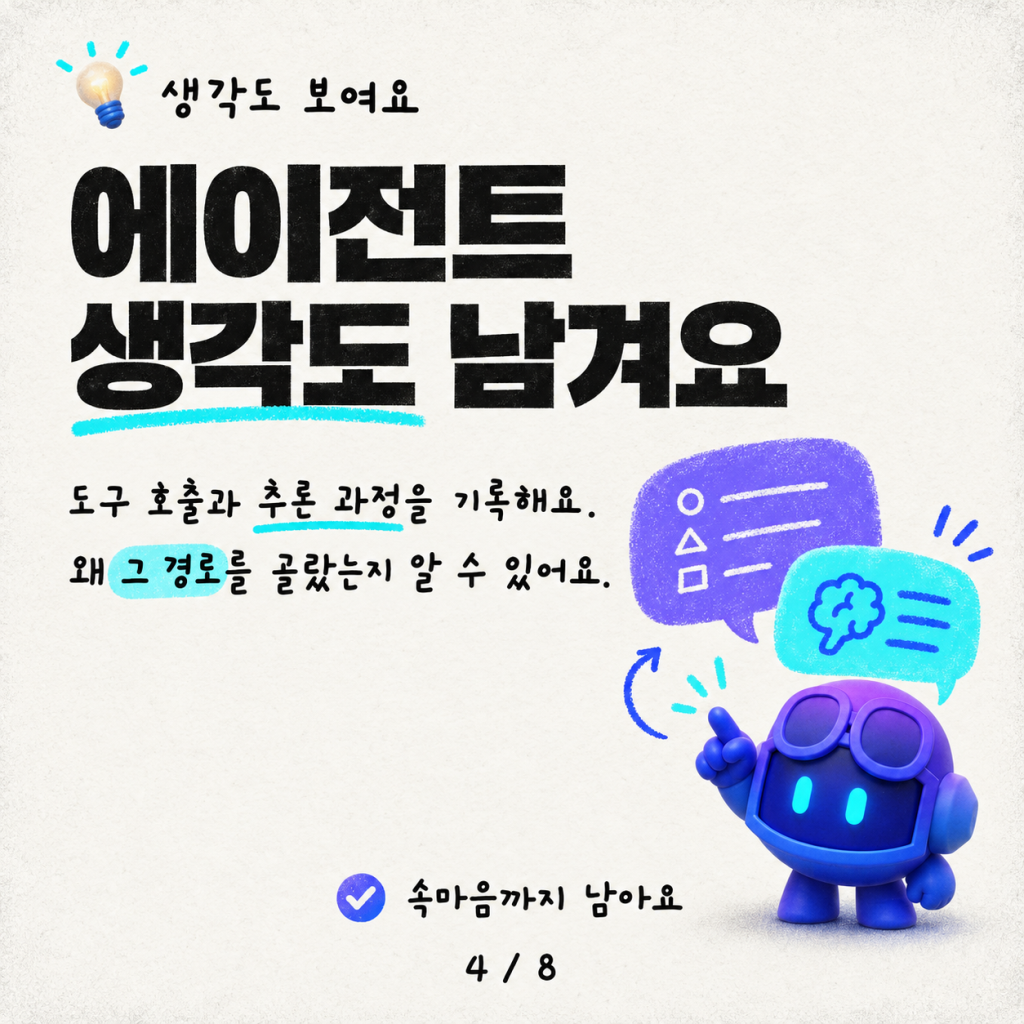 에이전틱 툴링: 에이전트 성능을 투명하고 측정 가능하게 만들기 카드뉴스 4/8