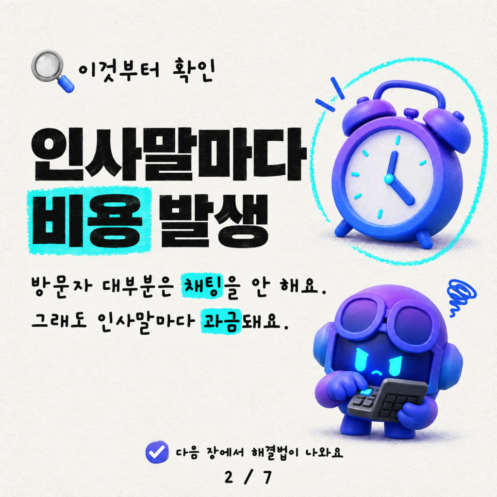 있었던 적 없는 환영 메시지: WebChat에서 에이전트 인사말 모킹하기 카드뉴스 2/7